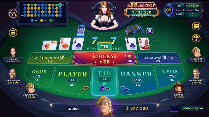 Cách tính điểm trong game bài Baccarat Lucky88