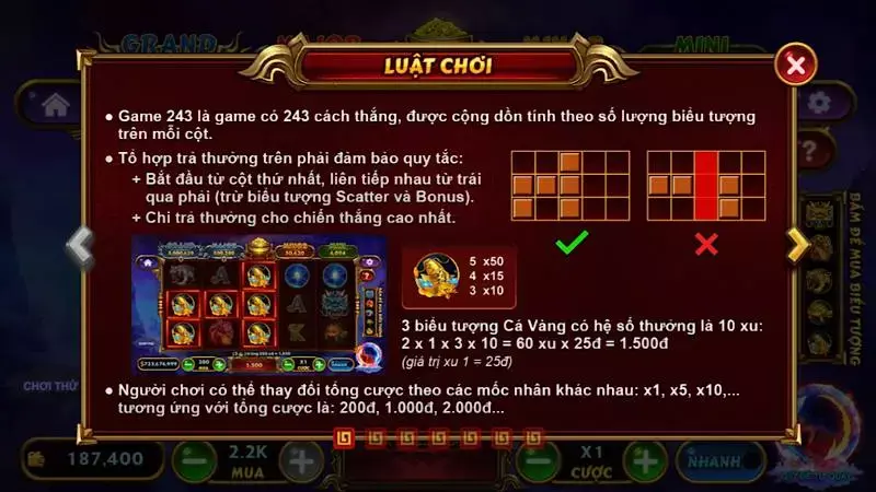 Hướng dẫn luật chơi, cách trả thưởng của game kho báu tứ linh